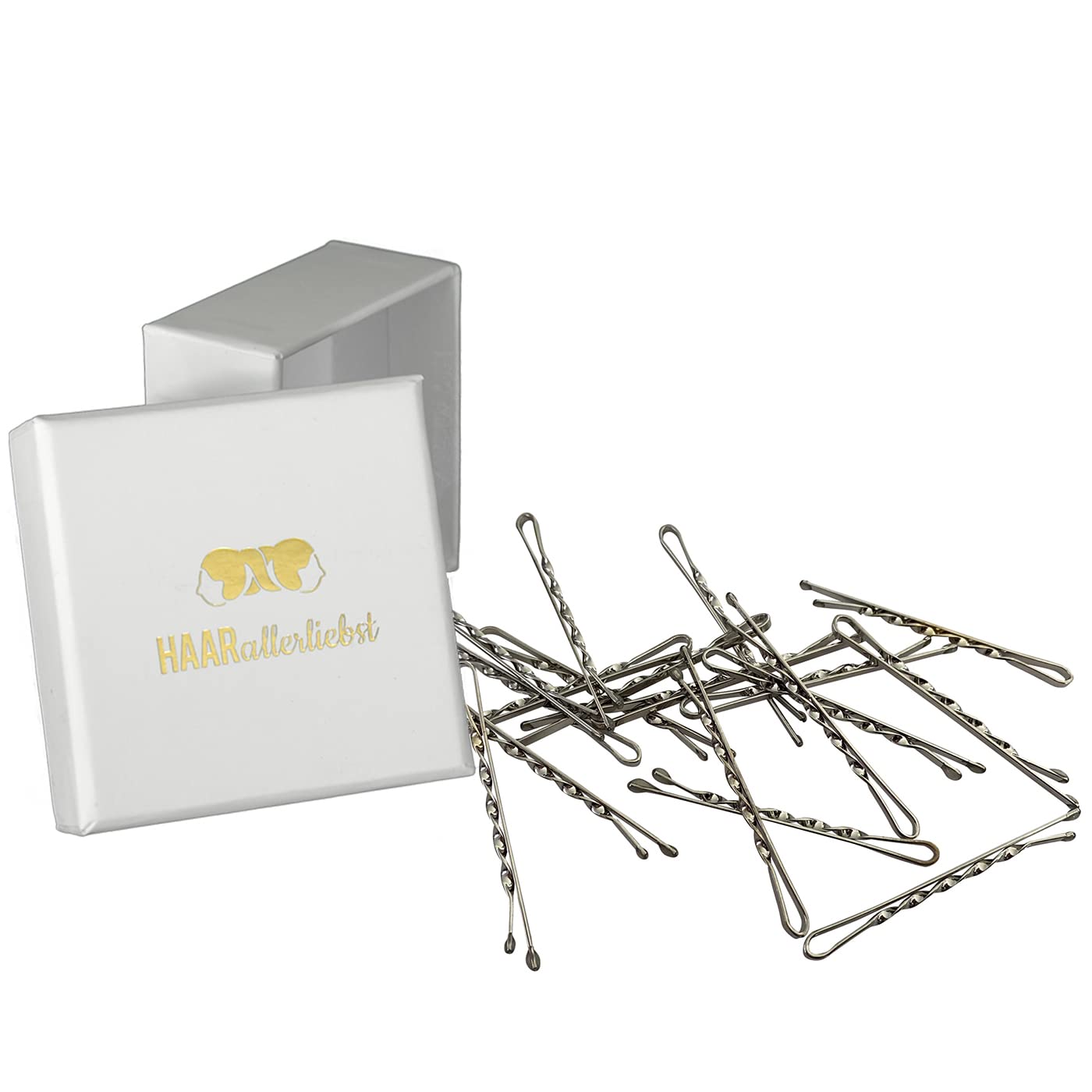 Bobby Pins gedreht (24 Stück | 5cm | (beige, gold, roségold, silber) für ultimativen Halt - HAARallerliebst