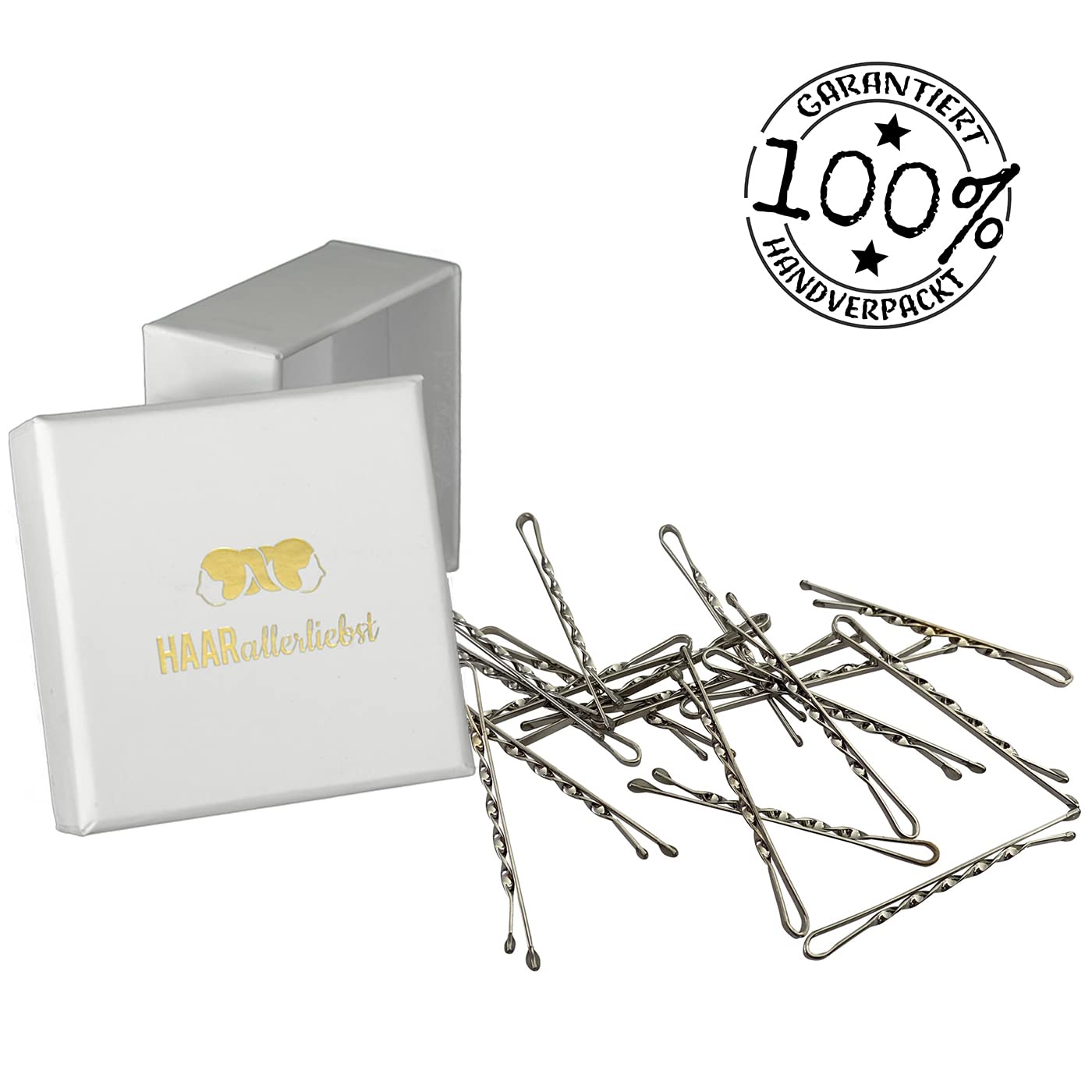 Bobby Pins gedreht (24 Stück | 5cm | (beige, gold, roségold, silber) für ultimativen Halt - HAARallerliebst