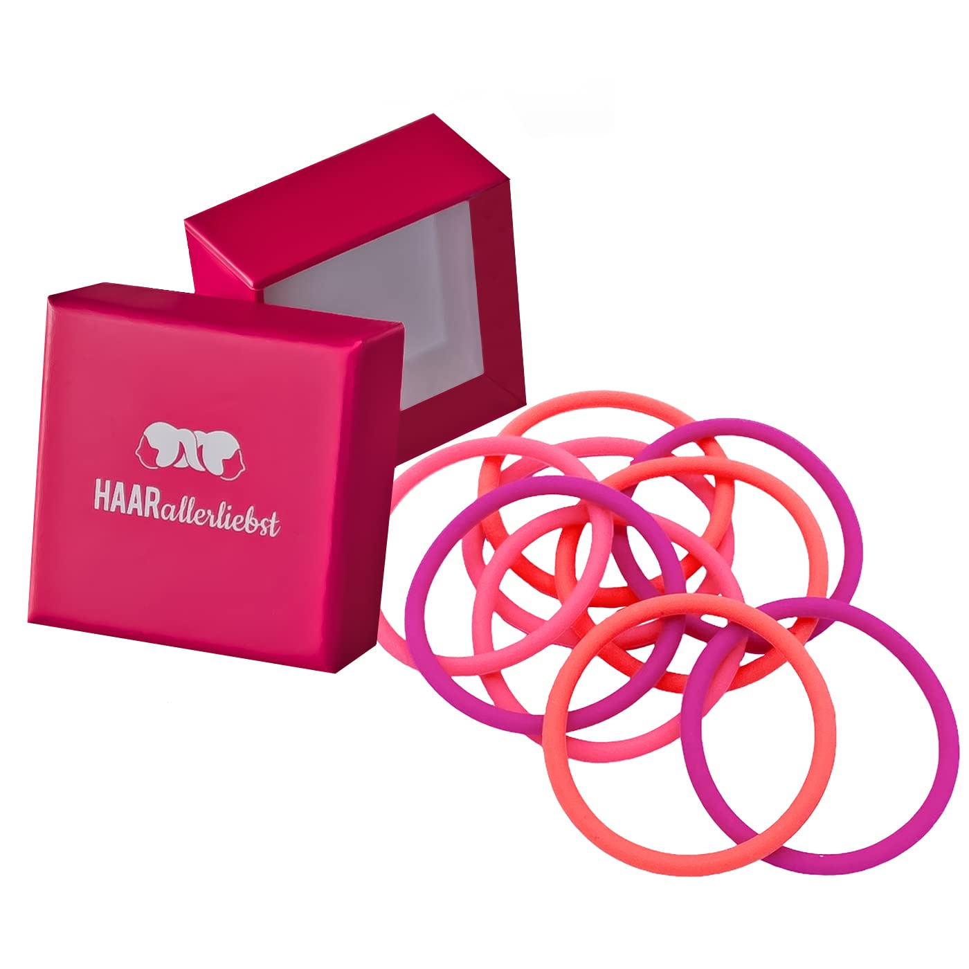 Silikon Haargummis (Pink Coralle Bordeaux | 9 Stück) extra starker Halt - HAARallerliebst