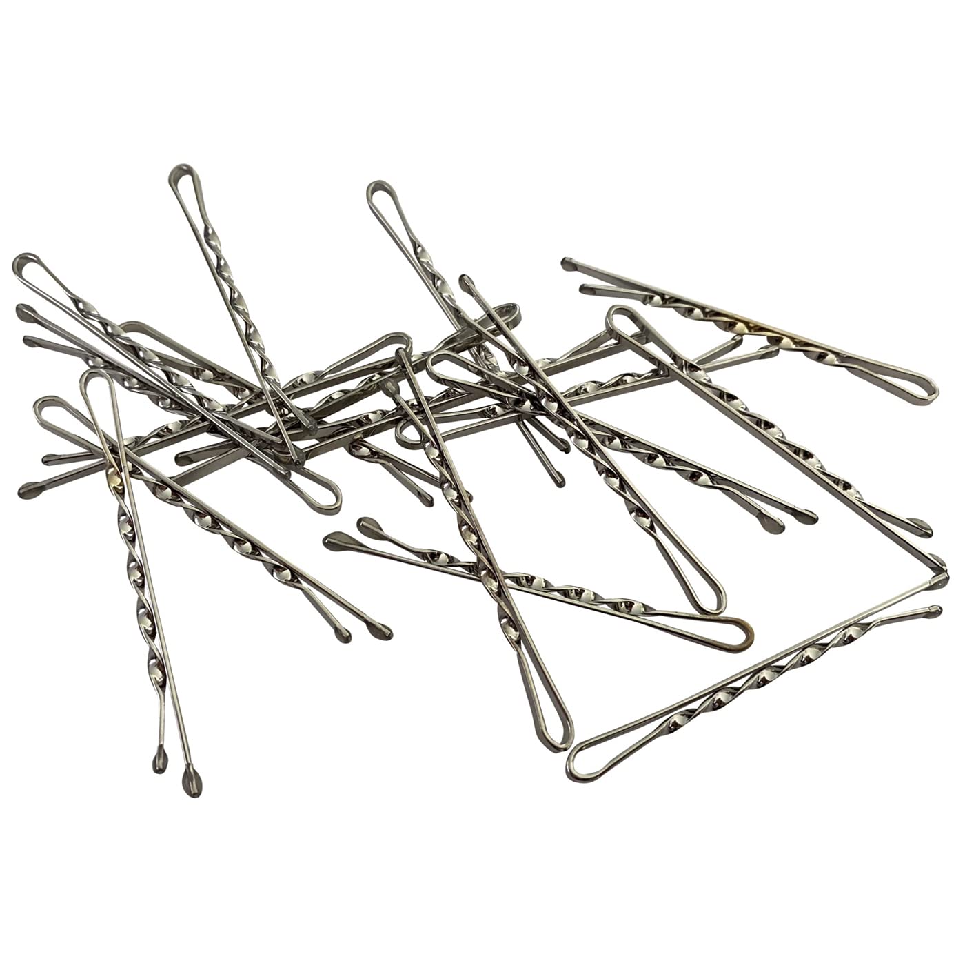 Bobby Pins gedreht (24 Stück | 5cm | (beige, gold, roségold, silber) für ultimativen Halt silber - HAARallerliebst