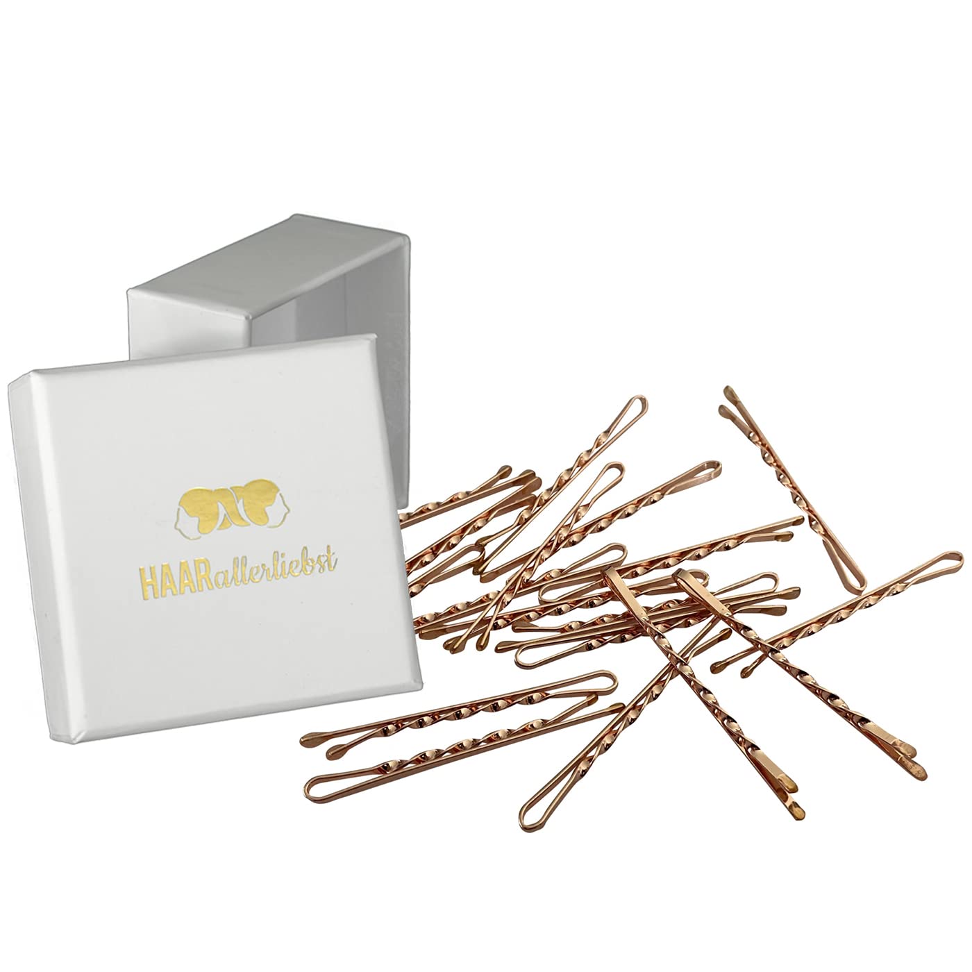 Bobby Pins gedreht (24 Stück | 5cm | (beige, gold, roségold, silber) für ultimativen Halt - HAARallerliebst