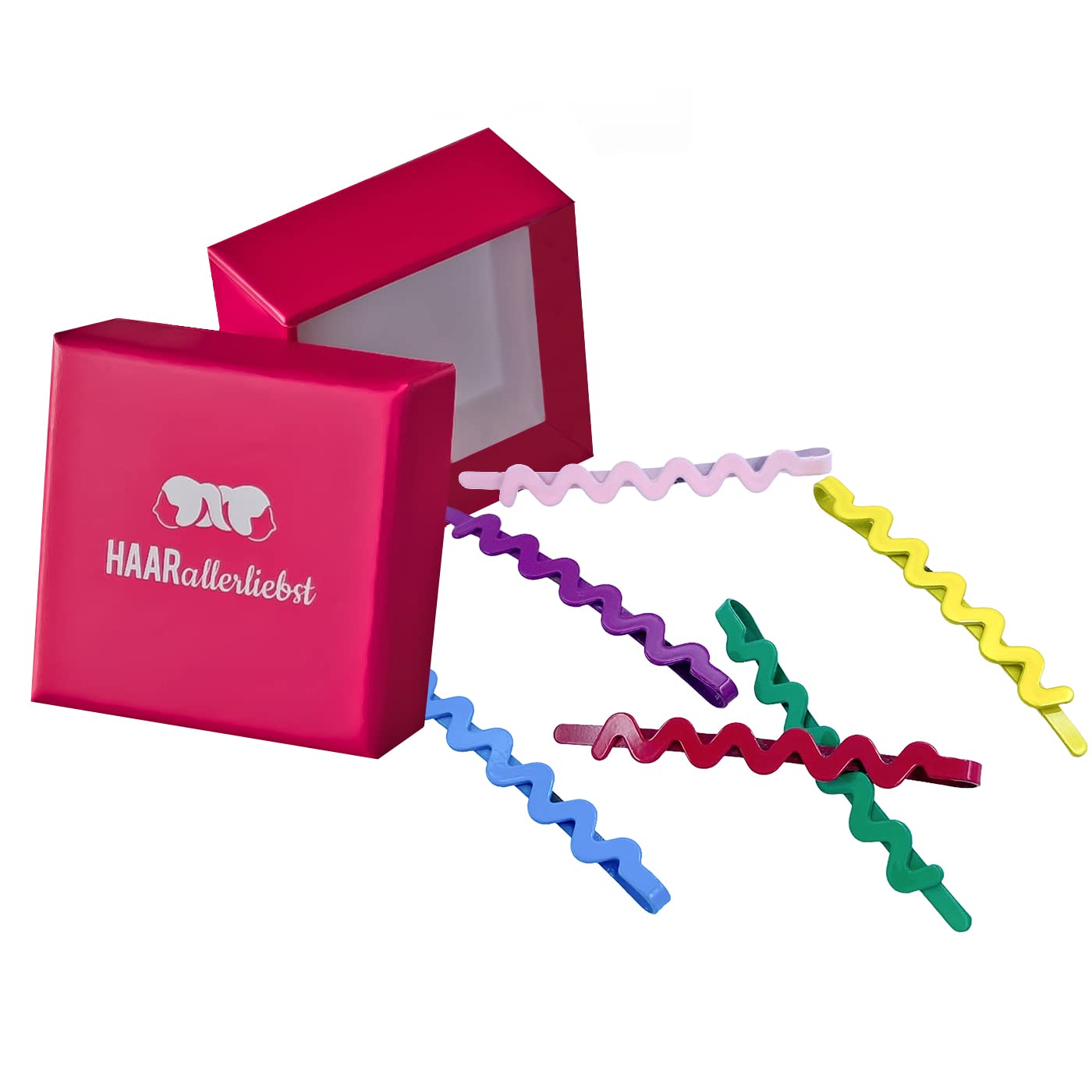 Bobby Pins gewellt (bunt/ 6 Stück | 45mm) pinke Box - HAARallerliebst