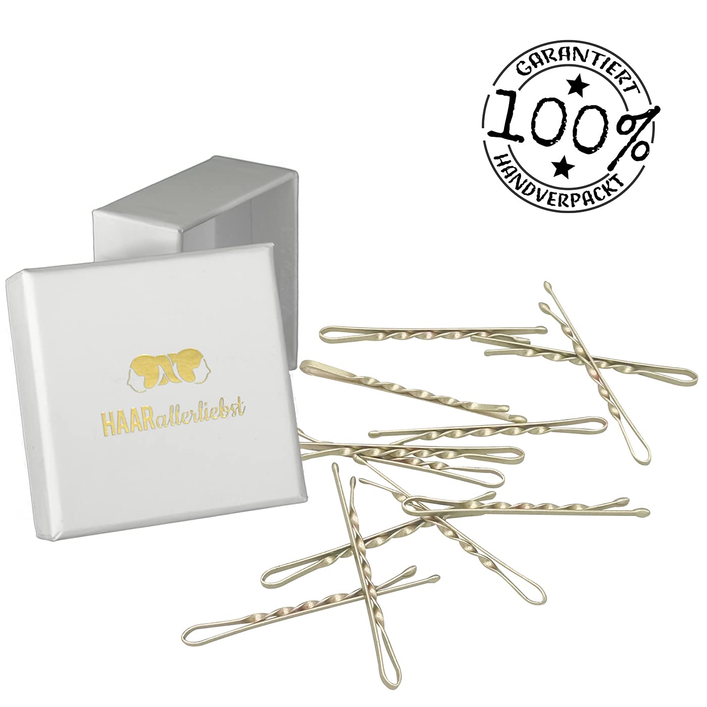 Bobby Pins gedreht (24 Stück | 5cm | (beige, gold, roségold, silber) für ultimativen Halt - HAARallerliebst