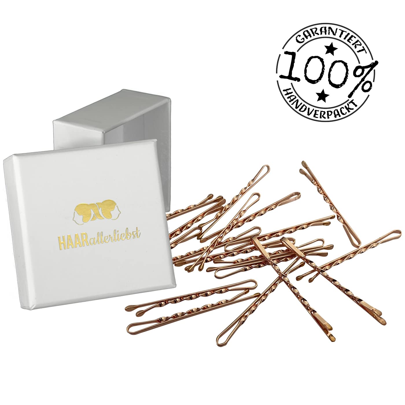 Bobby Pins gedreht (24 Stück | 5cm | (beige, gold, roségold, silber) für ultimativen Halt - HAARallerliebst