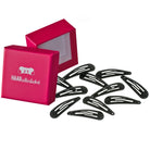 Haarspangen MORE GRIP (schwarz | 12 Stück | Anti Rutsch Beschichtung) in pinker Box - HAARallerliebst
