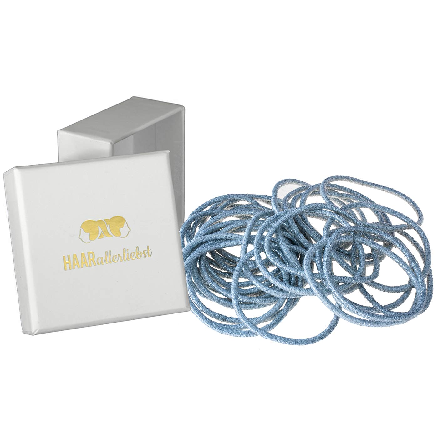 Haargummis (silber | 30 Stück | 2mm dünn) - HAARallerliebst