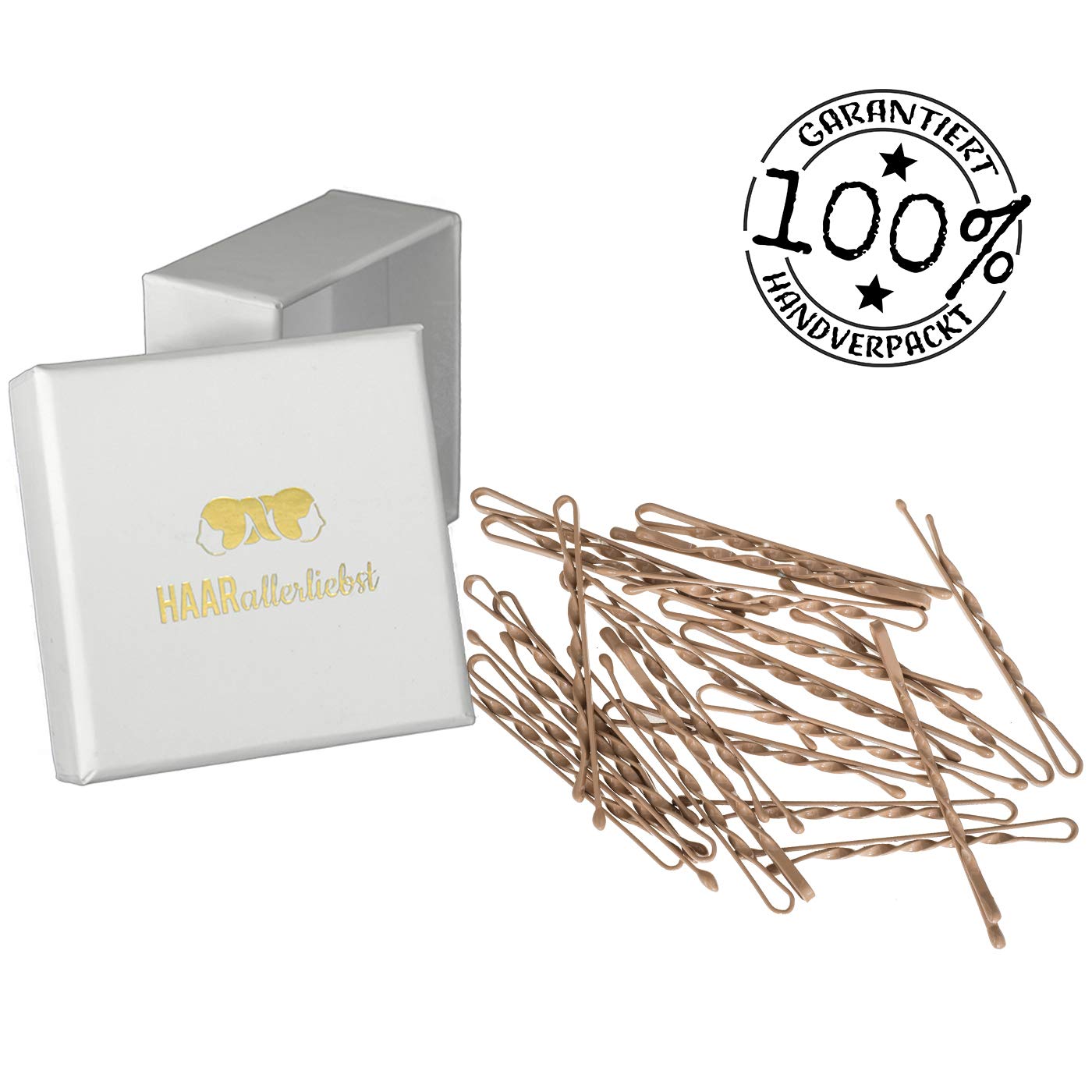 Bobby Pins gedreht (24 Stück | 5cm | (beige, gold, roségold, silber) für ultimativen Halt - HAARallerliebst